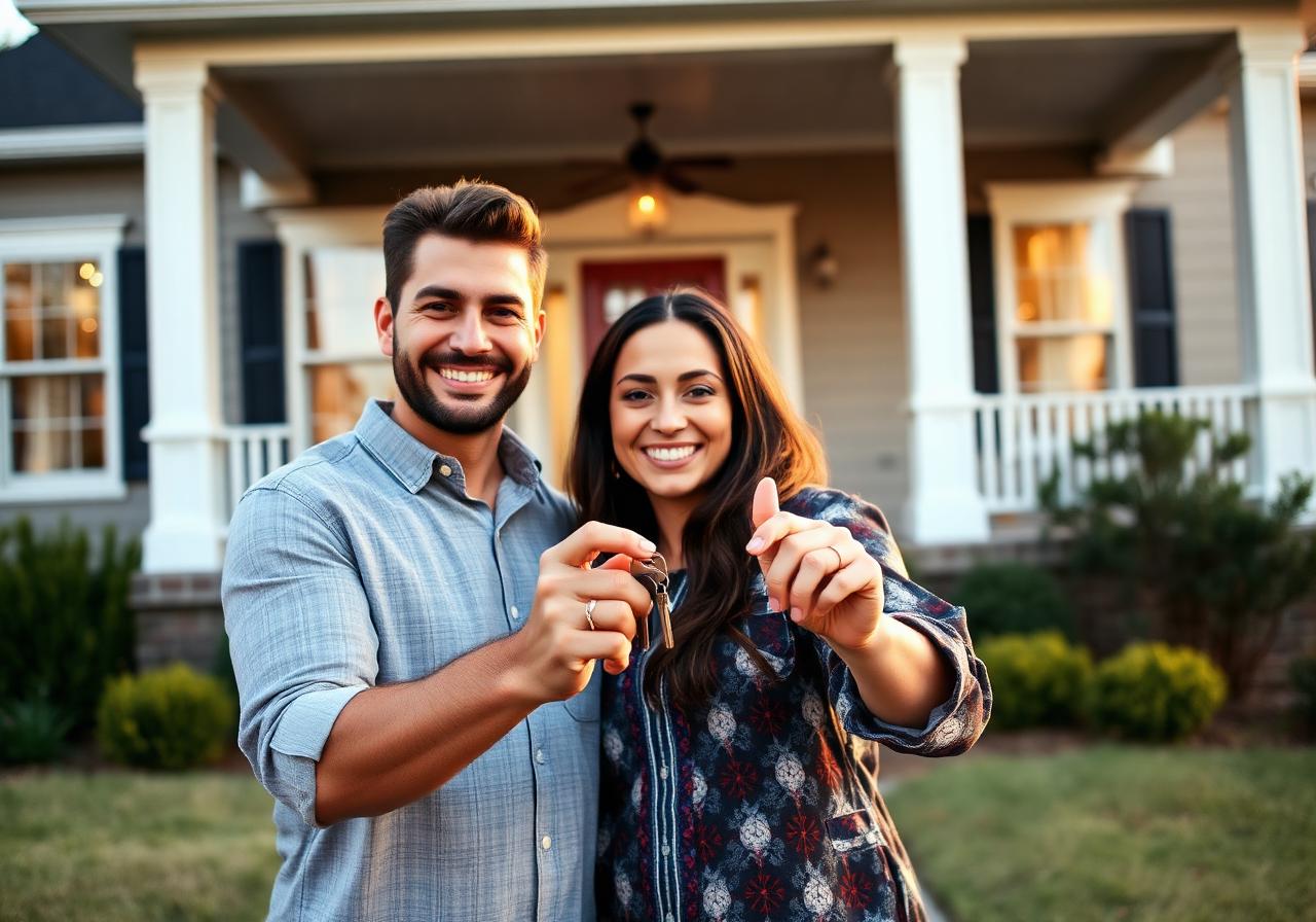 Happy first-time homebuyers