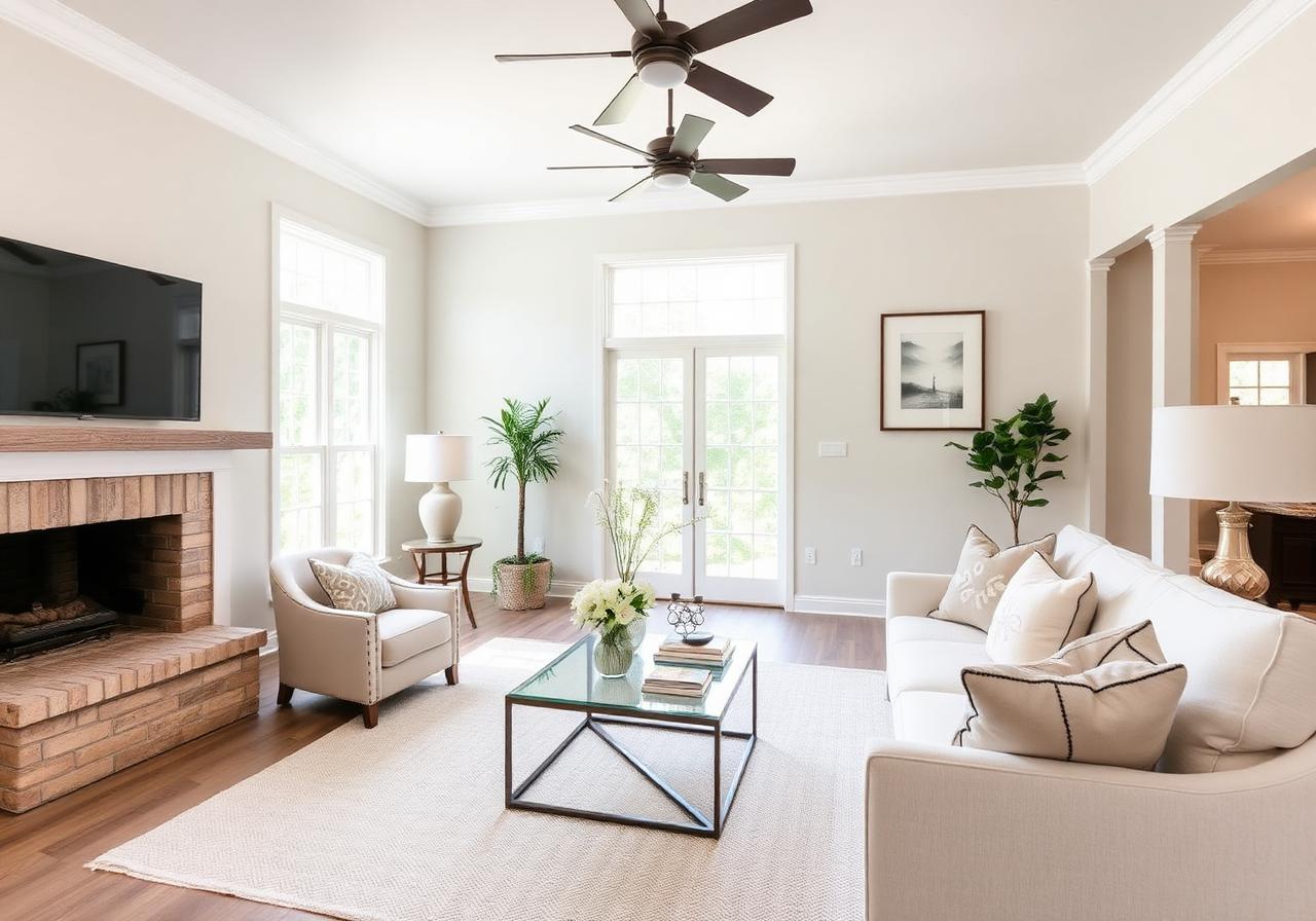 Beautifully staged farmhouse living room